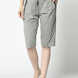 VIMAL JONNEY Women Grey Solid Lounge Shorts-picture-45