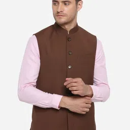 JADE BLUE Men Brown Solid Modi Jacket-image-57