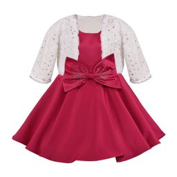 Wish Karo Girls Red Solid Fit and Flare Dress-14