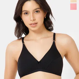 intimacy LINGERIE Pack of 3 Medium Coverage Cotton Plunge Bra with All Day Comfort-image-72