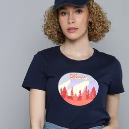 Levis Women Printed Pure Cotton T-shirt-image-102