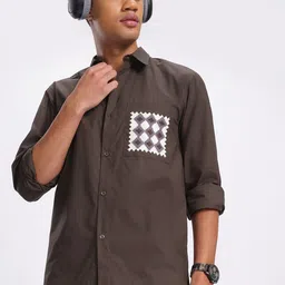 glitchez Boldly Basic Geometric Print Pure Cotton Relaxed Fit Shirt-picture-12