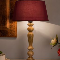 Homesake Beige Solid Bedside Standard Table Lamp with Shade-27