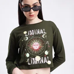 glitchez Street Rizz Printed Cotton Terry Boxy Cropped Sweatshirt-image-91