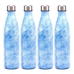 Red Butler 4 Pieces Blue Printed Water Bottles 1 L-11