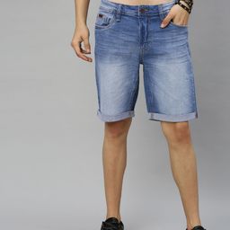 Roadster Men Blue Solid Regular Fit Denim Shorts-image-29