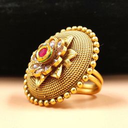 JYONA Gold-Plated Stone Studded Finger Ring-image-101