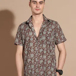 Anouk Men Smart Floral Opaque Printed Casual Shirt-image-14