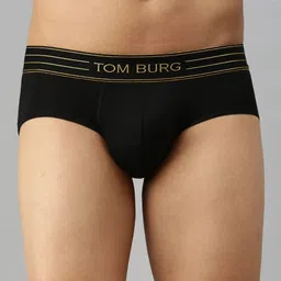 TOM BURG Men Pack Of 3 Solid Basic Briefs 3030-50