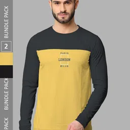 BULLMER Pack Of 2 Typography Printed Cotton Sweatshirt-image-84