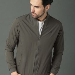 Roadster Men Olive Green Solid Bomber-picture-49