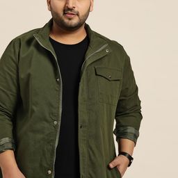 Sztori Men Plus Size Olive Green Solid Tailored Jacket-picture-23