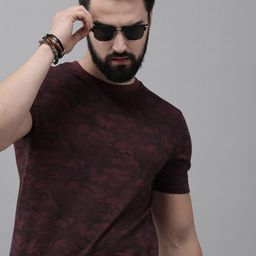The Roadster Lifestyle Co. Men Pure Cotton Abstract Printed Casual T-shirt-image-50