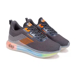 BERSACHE Men Grey Melange Mesh Running Shoes-36
