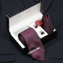 MUTAQINOTI Men Silk Necktie Accessory Gift Set-image-74