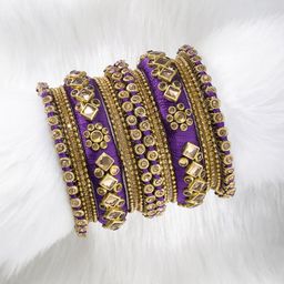 Peora Gold-Plated Kundan Bangle Set-24