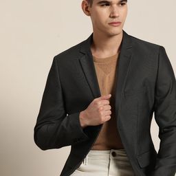 INVICTUS Men Notched Lapel Collar Slim-Fit Blazer-image-72