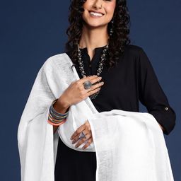 Taavi Linen Dupatta with Zari Details-0