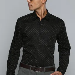 DENNISON Men Black Smart Polka Dots Printed Formal Shirt-image-46