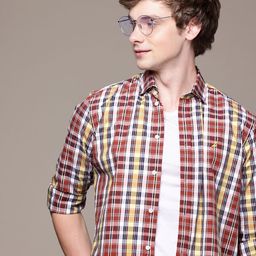 Nautica Pure Cotton Classic Fit Checked Casual Shirt-image-30