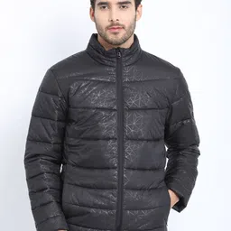 t-base Men Black Solid Lightweight Puffer Jacket-image-67