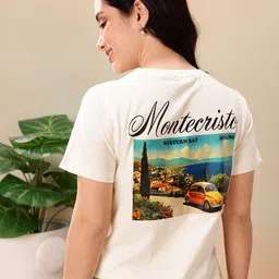 Mast & Harbour Graphic Printed Pure Cotton T-shirt-picture-19