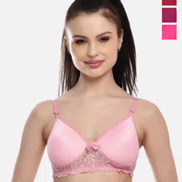 FIMS Pink & Purple Pack Of 4 Lightly Padded Bra-image-60