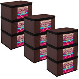 Kuber Industries Brown 9 Pieces Saree Organisers-7