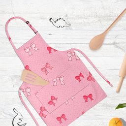 ArtzFolio Pink & White Printed Cotton Aprons-image-94