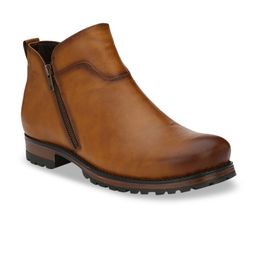 Delize Men Tan Solid Mid-Top Flat Boots-17
