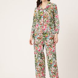 ETC Floral Printed Pure Cotton Night Suit-image-42