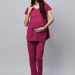 DZZO Conversational Print Maternity Night suit-picture-9