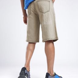 glitchez Men Street Cool Embroidered Knee Length Denim Shorts-image-26