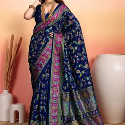 Sangria Tussar Printed Saree With Blouse Piece-picture-17
