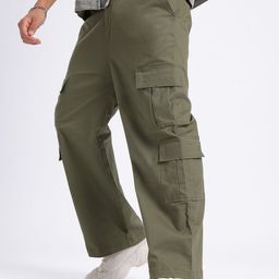 UNRL Men Pure Cotton Relaxed Fit Cargos-image-58