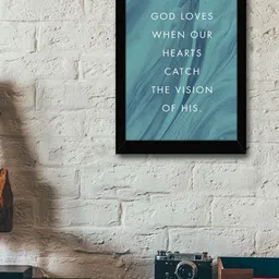 TIED RIBBONS Black & Blue Solid Inspirational Typographic Wall Art-image-90