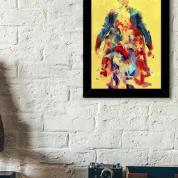 TIED RIBBONS Black & Yellow Solid Abstract Superman Wall Art-image-87