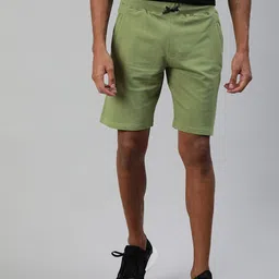 TOM BURG Men Green Solid Regular Fit Regular Shorts-image-46