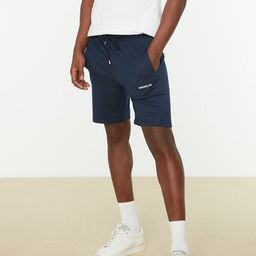 Trendyol Men Navy Blue Typography Print Shorts-image-82