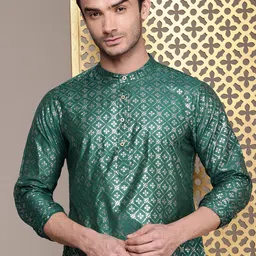 House of Pataudi Geometric Printed Jashn Kurta-22