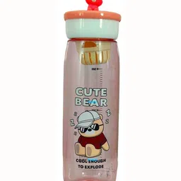 YK Pink Cute Bear Printed Water Bottle-600ML-image-20