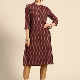 Anouk Women Brown Ethnic Motifs Printed Kurta-image-16