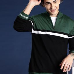 Mast & Harbour Men Colourblocked Acrylic Pullover-image-56