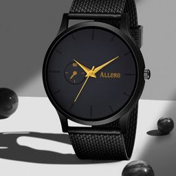 ALLORO Men Black Dial & Black Straps Analogue Watch-38