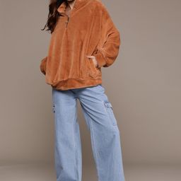 The Roadster Lifestyle Co. Faux Fur Oversized Hooded Sweatshirt-picture-12