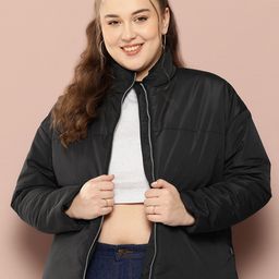 Sztori Plus Size Solid Padded Jacket-19
