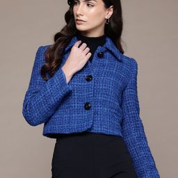 MANGO Checked Tweed Jacket-40