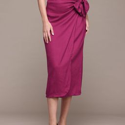 MANGO Tie-Up Wrap Midi Skirt-picture-2
