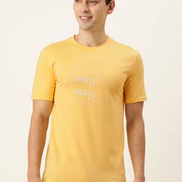 FOREVER 21 Men Yellow Typography Printed T-shirt-image-27