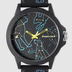 Fastrack Unisex Black Printed Analogue Watch 38024PP53-70